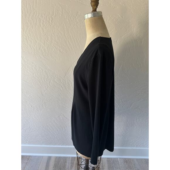 J JILL Womens One Button V-Neck Rayon Slinky Cardigan Blouse Size Small Black - Picture 8 of 11